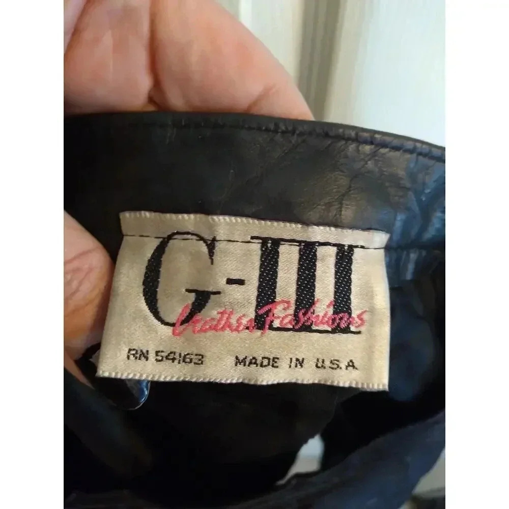 G-III Leather Skirt Black Pencil Mini Vintage Sz 10 Goth Witchy Sexy Y2k - Picture 5 of 6